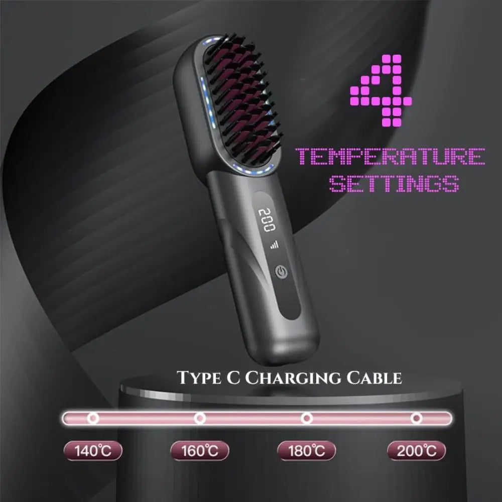 New Wireless Hair Straightener Shrink Design Type-C Straight Hair Comb