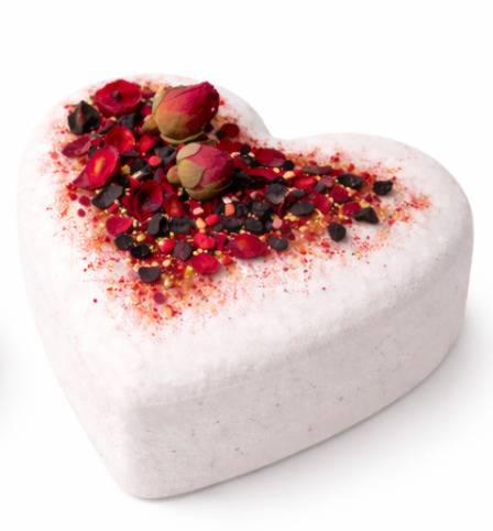 Organic Rose Heart Bath Bomb