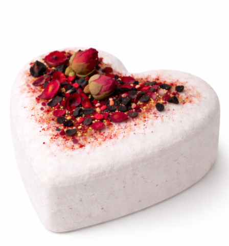 Organic Rose Heart Bath Bomb