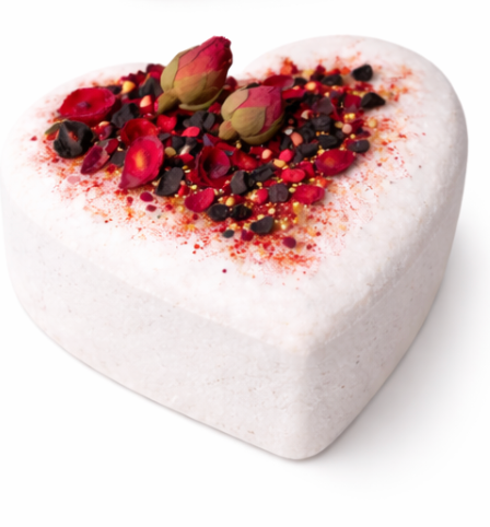Organic Rose Heart Bath Bomb