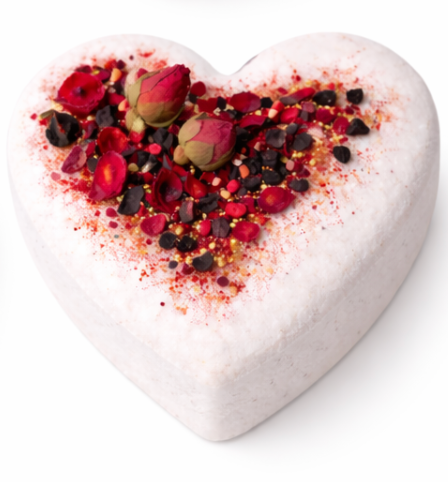 Organic Rose Heart Bath Bomb